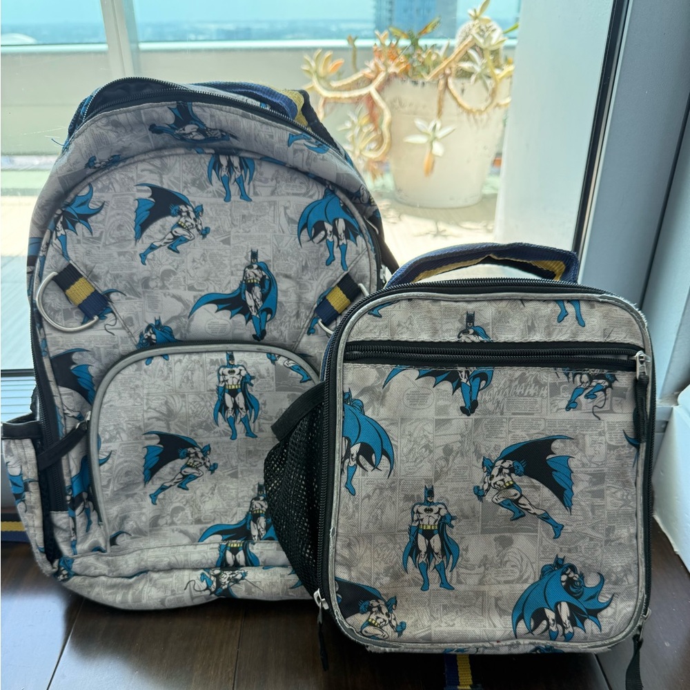 Pottery Barn Kids Gray and Blue Dinosaur Backpack backpack size small